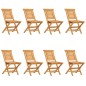 vidaXL Sedie da Giardino Pieghevoli 8pz 47x63x90cm Legno Massello Teak vidaXL Sedie da Giardino Pieghevoli 8pz 47x63x90cm Legno Massello Teak
