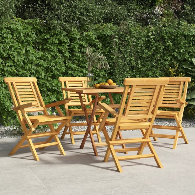 vidaXL Sedie da Giardino Pieghevoli 4pz 56x63x90cm Legno Massello Teak vidaXL Sedie da Giardino Pieghevoli 4pz 56x63x90cm Legno Massello Teak