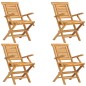 vidaXL Sedie da Giardino Pieghevoli 4pz 56x63x90cm Legno Massello Teak vidaXL Sedie da Giardino Pieghevoli 4pz 56x63x90cm Legno Massello Teak