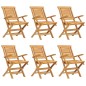 vidaXL Sedie da Giardino Pieghevoli 6pz 56x63x90cm Legno Massello Teak vidaXL Sedie da Giardino Pieghevoli 6pz 56x63x90cm Legno Massello Teak