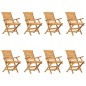 vidaXL Sedie da Giardino Pieghevoli 8pz 56x63x90cm Legno Massello Teak vidaXL Sedie da Giardino Pieghevoli 8pz 56x63x90cm Legno Massello Teak
