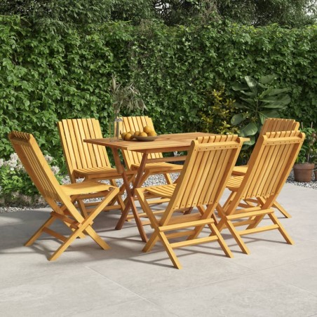 vidaXL Sedie da Giardino Pieghevoli 6pz 47x47x89cm Legno Massello Teak