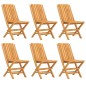 vidaXL Sedie da Giardino Pieghevoli 6pz 47x47x89cm Legno Massello Teak vidaXL Sedie da Giardino Pieghevoli 6pz 47x47x89cm Legno Massello Teak