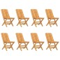 vidaXL Sedie da Giardino Pieghevoli 8pz 47x47x89cm Legno Massello Teak vidaXL Sedie da Giardino Pieghevoli 8pz 47x47x89cm Legno Massello Teak