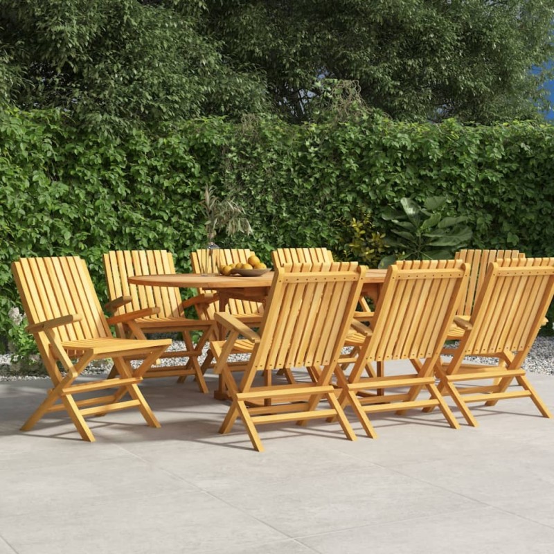 vidaXL Sedie da Giardino Pieghevoli 8pz 61x67x90cm Legno Massello Teak vidaXL Sedie da Giardino Pieghevoli 8pz 61x67x90cm Legno Massello Teak