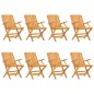 vidaXL Sedie da Giardino Pieghevoli 8pz 61x67x90cm Legno Massello Teak vidaXL Sedie da Giardino Pieghevoli 8pz 61x67x90cm Legno Massello Teak