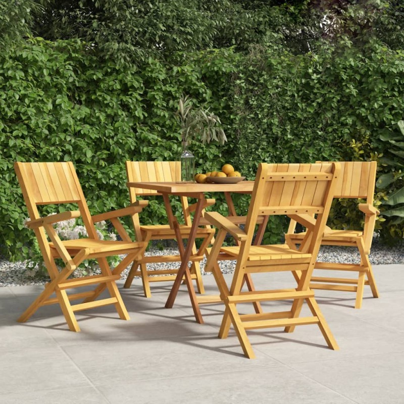 vidaXL Sedie da Giardino Pieghevoli 4pz 55x61x90cm Legno Massello Teak vidaXL Sedie da Giardino Pieghevoli 4pz 55x61x90cm Legno Massello Teak