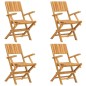 vidaXL Sedie da Giardino Pieghevoli 4pz 55x61x90cm Legno Massello Teak vidaXL Sedie da Giardino Pieghevoli 4pz 55x61x90cm Legno Massello Teak