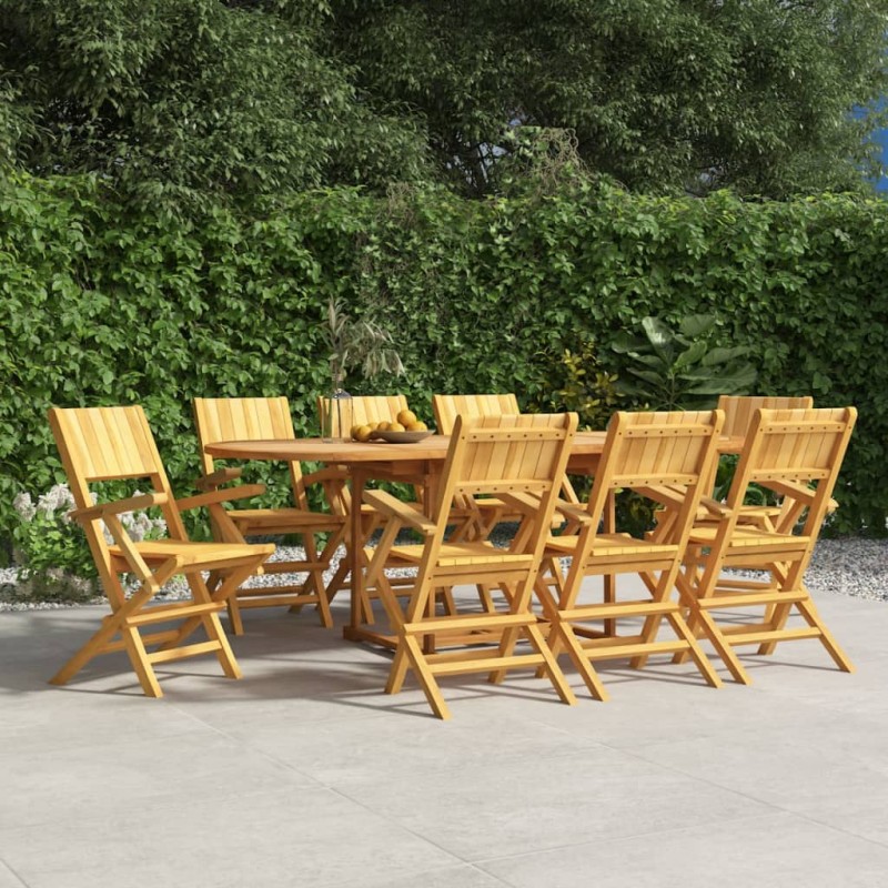 vidaXL Sedie da Giardino Pieghevoli 8pz 55x61x90cm Legno Massello Teak vidaXL Sedie da Giardino Pieghevoli 8pz 55x61x90cm Legno Massello Teak