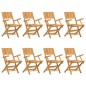 vidaXL Sedie da Giardino Pieghevoli 8pz 55x61x90cm Legno Massello Teak vidaXL Sedie da Giardino Pieghevoli 8pz 55x61x90cm Legno Massello Teak