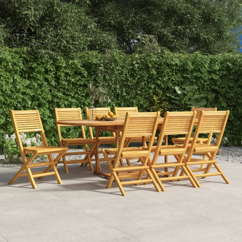vidaXL Sedie da Giardino Pieghevoli 8pz 47x62x90cm Legno Massello Teak vidaXL Sedie da Giardino Pieghevoli 8pz 47x62x90cm Legno Massello Teak