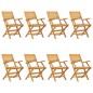 vidaXL Sedie da Giardino Pieghevoli 8pz 55x62x90cm Legno Massello Teak vidaXL Sedie da Giardino Pieghevoli 8pz 55x62x90cm Legno Massello Teak
