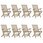 vidaXL Sedie Giardino Pieghevoli 8pz Grigie 56x61x89 cm Massello Teak vidaXL Sedie Giardino Pieghevoli 8pz Grigie 56x61x89 cm Massello Teak