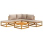 vidaXL Set Salotto da Giardino 6pz con Cuscini Tortora Legno Massello vidaXL Set Salotto da Giardino 6pz con Cuscini Tortora Legno Massello