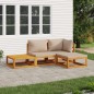 vidaXL Set Salotto da Giardino 4pz con Cuscini Tortora Legno Massello vidaXL Set Salotto da Giardino 4pz con Cuscini Tortora Legno Massello