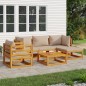 vidaXL Set Salotto da Giardino 6pz con Cuscini Tortora Legno Massello vidaXL Set Salotto da Giardino 6pz con Cuscini Tortora Legno Massello