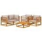 vidaXL Set Salotto da Giardino 5pz con Cuscini Tortora Legno Massello vidaXL Set Salotto da Giardino 5pz con Cuscini Tortora Legno Massello