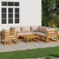 vidaXL Set Salotto da Giardino 7pz con Cuscini Tortora Legno Massello vidaXL Set Salotto da Giardino 7pz con Cuscini Tortora Legno Massello