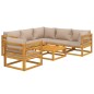 vidaXL Set Salotto da Giardino 7pz con Cuscini Tortora Legno Massello vidaXL Set Salotto da Giardino 7pz con Cuscini Tortora Legno Massello