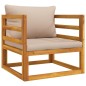 vidaXL Set Salotto da Giardino 7pz con Cuscini Tortora Legno Massello vidaXL Set Salotto da Giardino 7pz con Cuscini Tortora Legno Massello
