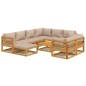 vidaXL Set Salotto da Giardino 10pz con Cuscini Tortora Legno Massello vidaXL Set Salotto da Giardino 10pz con Cuscini Tortora Legno Massello