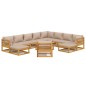 vidaXL Set Salotto da Giardino 12pz con Cuscini Tortora Legno Massello vidaXL Set Salotto da Giardino 12pz con Cuscini Tortora Legno Massello