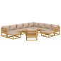vidaXL Set Salotto da Giardino 12pz con Cuscini Tortora Legno Massello vidaXL Set Salotto da Giardino 12pz con Cuscini Tortora Legno Massello
