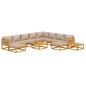 vidaXL Set Salotto da Giardino 12pz con Cuscini Tortora Legno Massello