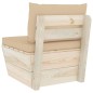 Divano Centrale da Giardino su Pallet e Cuscini Legno di Abete Divano Centrale da Giardino su Pallet e Cuscini Legno di Abete