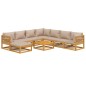 vidaXL Set Salotto da Giardino 9pz con Cuscini Tortora Legno Massello vidaXL Set Salotto da Giardino 9pz con Cuscini Tortora Legno Massello