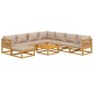 vidaXL Set Salotto da Giardino 9pz con Cuscini Tortora Legno Massello vidaXL Set Salotto da Giardino 9pz con Cuscini Tortora Legno Massello