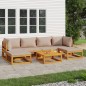 vidaXL Set Salotto da Giardino 7pz con Cuscini Tortora Legno Massello vidaXL Set Salotto da Giardino 7pz con Cuscini Tortora Legno Massello