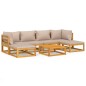 vidaXL Set Salotto da Giardino 7pz con Cuscini Tortora Legno Massello vidaXL Set Salotto da Giardino 7pz con Cuscini Tortora Legno Massello