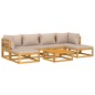 vidaXL Set Salotto da Giardino 7pz con Cuscini Tortora Legno Massello vidaXL Set Salotto da Giardino 7pz con Cuscini Tortora Legno Massello