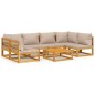 vidaXL Set Salotto da Giardino 7pz con Cuscini Tortora Legno Massello vidaXL Set Salotto da Giardino 7pz con Cuscini Tortora Legno Massello