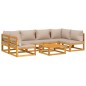 vidaXL Set Salotto da Giardino 7pz con Cuscini Tortora Legno Massello vidaXL Set Salotto da Giardino 7pz con Cuscini Tortora Legno Massello