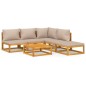 vidaXL Set Salotto da Giardino 6pz con Cuscini Tortora Legno Massello vidaXL Set Salotto da Giardino 6pz con Cuscini Tortora Legno Massello