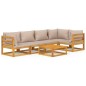 vidaXL Set Salotto da Giardino 6pz con Cuscini Tortora Legno Massello vidaXL Set Salotto da Giardino 6pz con Cuscini Tortora Legno Massello