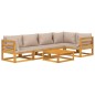 vidaXL Set Salotto da Giardino 6pz con Cuscini Tortora Legno Massello vidaXL Set Salotto da Giardino 6pz con Cuscini Tortora Legno Massello