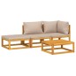 vidaXL Set Salotto da Giardino 4pz con Cuscini Tortora Legno Massello vidaXL Set Salotto da Giardino 4pz con Cuscini Tortora Legno Massello