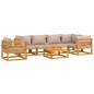 vidaXL Set Salotto da Giardino 7pz con Cuscini Tortora Legno Massello vidaXL Set Salotto da Giardino 7pz con Cuscini Tortora Legno Massello