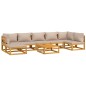 vidaXL Set Salotto da Giardino 8pz con Cuscini Tortora Legno Massello vidaXL Set Salotto da Giardino 8pz con Cuscini Tortora Legno Massello