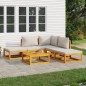 vidaXL Set Salotto Giardino 6pz Cuscini Grigio Chiaro Legno Massello vidaXL Set Salotto Giardino 6pz Cuscini Grigio Chiaro Legno Massello