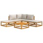 vidaXL Set Salotto Giardino 6pz Cuscini Grigio Chiaro Legno Massello vidaXL Set Salotto Giardino 6pz Cuscini Grigio Chiaro Legno Massello