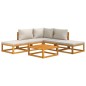 vidaXL Set Salotto Giardino 6pz Cuscini Grigio Chiaro Legno Massello vidaXL Set Salotto Giardino 6pz Cuscini Grigio Chiaro Legno Massello