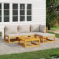 vidaXL Set Salotto Giardino 5pz Cuscini Grigio Chiaro Legno Massello vidaXL Set Salotto Giardino 5pz Cuscini Grigio Chiaro Legno Massello