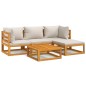 vidaXL Set Salotto Giardino 5pz Cuscini Grigio Chiaro Legno Massello vidaXL Set Salotto Giardino 5pz Cuscini Grigio Chiaro Legno Massello