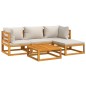 vidaXL Set Salotto Giardino 5pz Cuscini Grigio Chiaro Legno Massello vidaXL Set Salotto Giardino 5pz Cuscini Grigio Chiaro Legno Massello