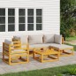 vidaXL Set Salotto Giardino 6pz Cuscini Grigio Chiaro Legno Massello vidaXL Set Salotto Giardino 6pz Cuscini Grigio Chiaro Legno Massello