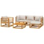 vidaXL Set Salotto Giardino 6pz Cuscini Grigio Chiaro Legno Massello vidaXL Set Salotto Giardino 6pz Cuscini Grigio Chiaro Legno Massello